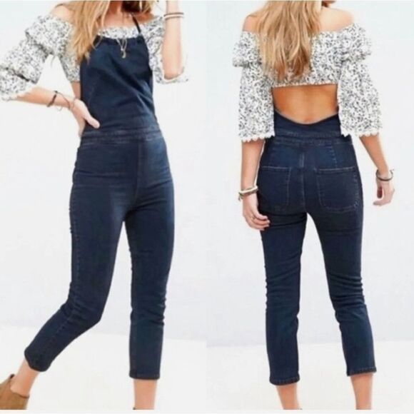 Free People Hearts on Fire Halterall Tijuana Blue Size 2 - Picture 1 of 10